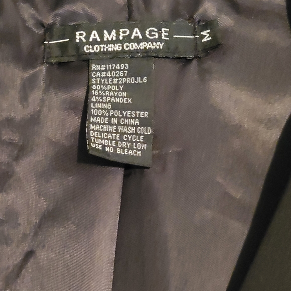 Rampage womens black medium button-up blazer NWOT - Picture 3 of 7